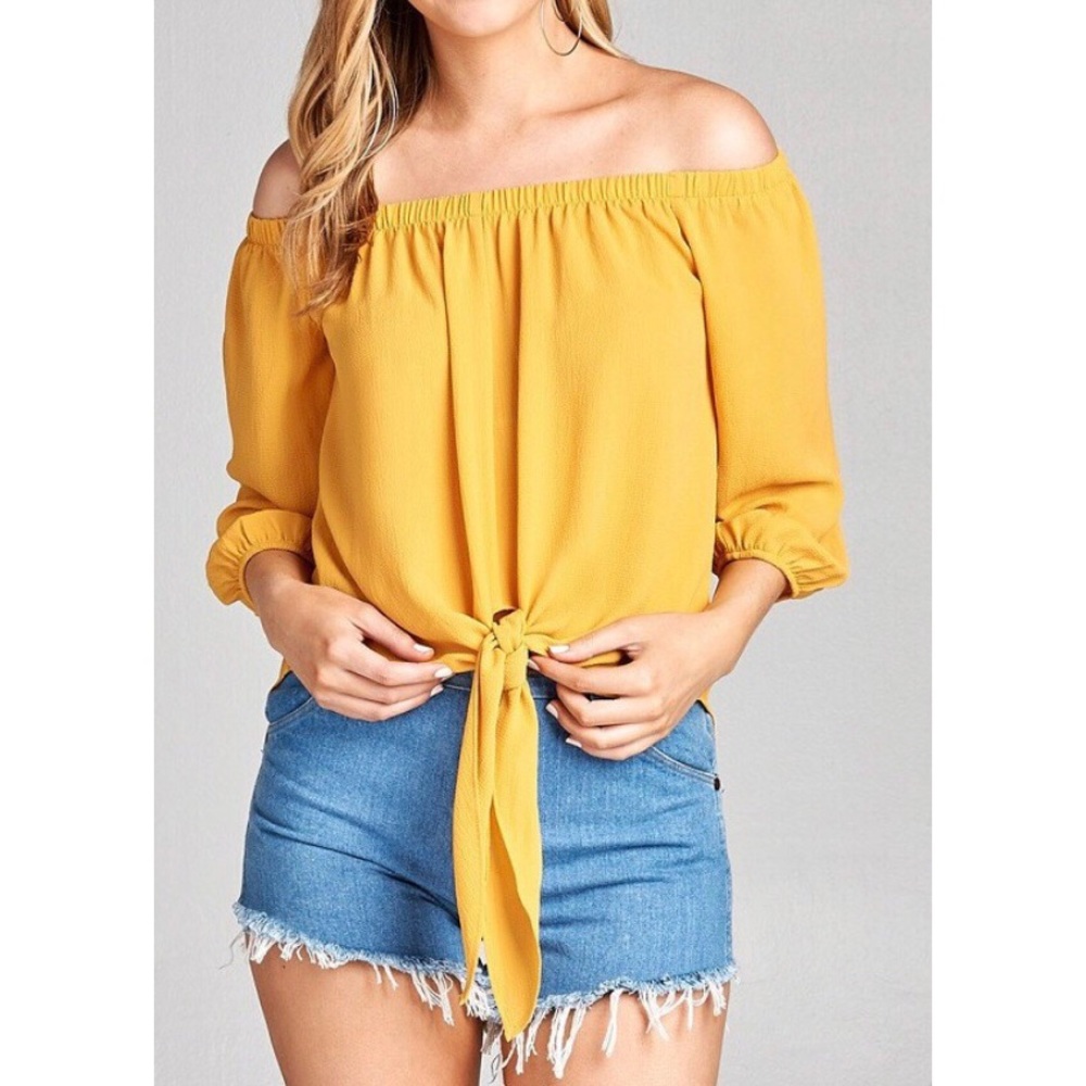 Dandelion Off the Shoulder Tie-Front Top